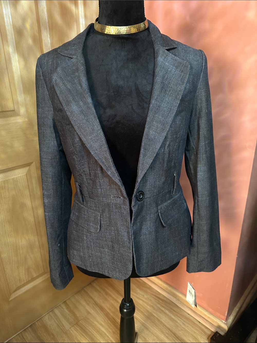 AGB Charcoal Single-Button Tailored Blazer